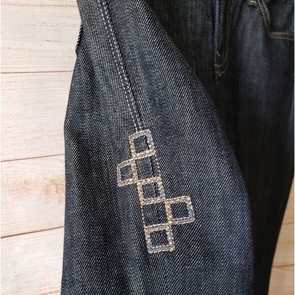 7 For All Mankind Slim Straight Leg Roxanne Cotton Blend Embellished Jeans 26 - Picture 2 of 10